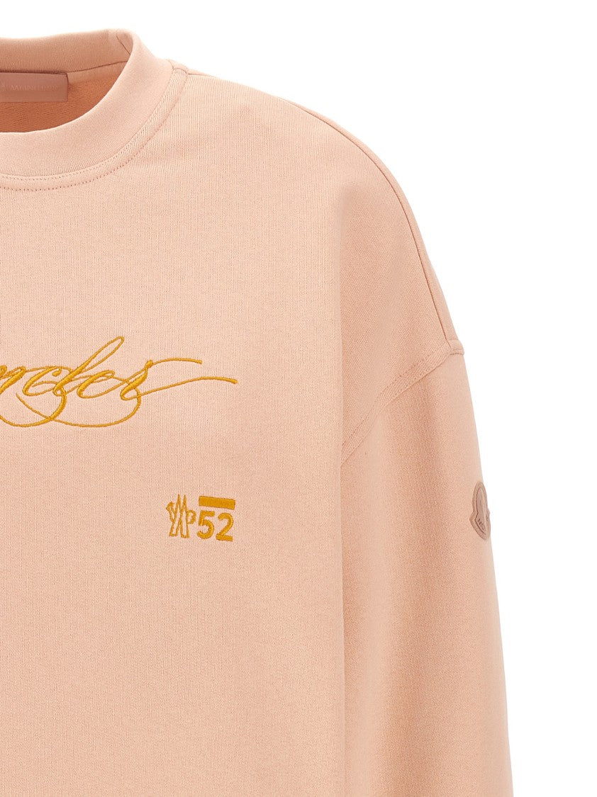 Moncler Cotton Jersey Sweatshirt With Intricate Embroidery