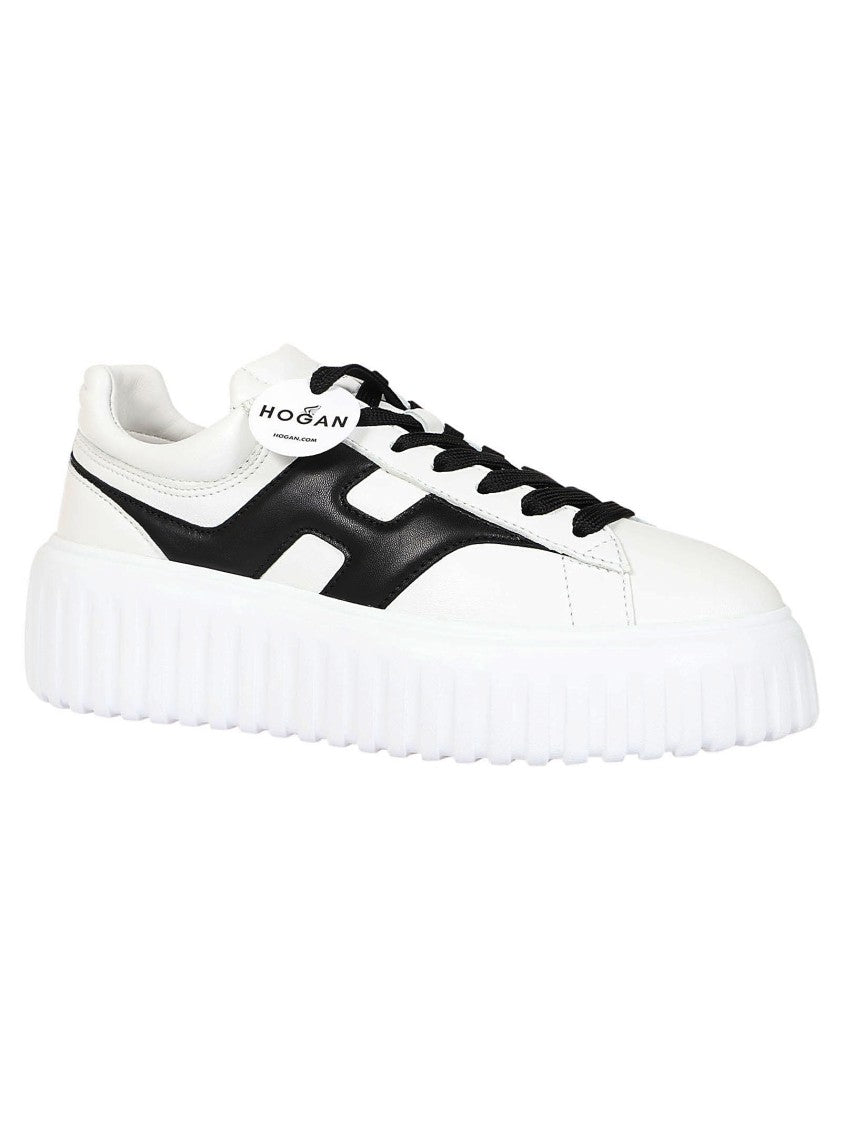 Hogan H645 Leather Sneakers With Contrasting Accents