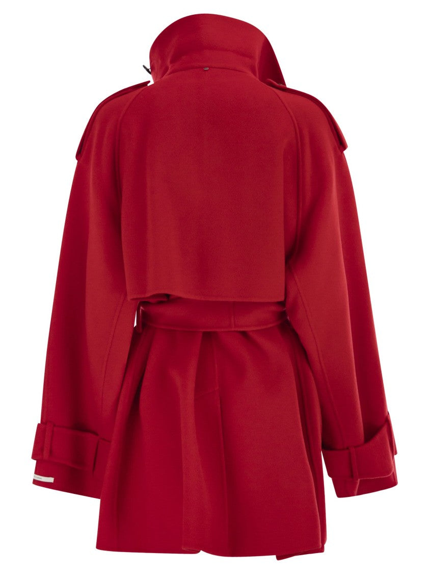 Sportmax Bouquet1234 - Short Wool Trench Coat