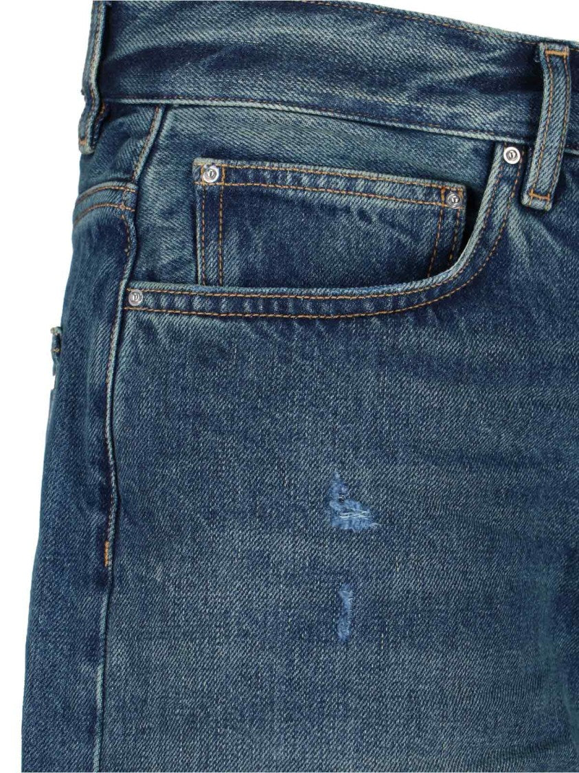 Amiri Distressed Straight Jeans – Blue