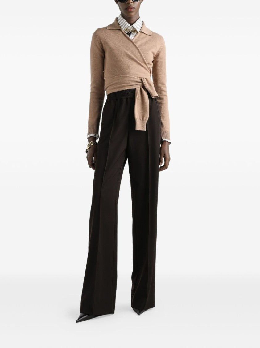 Dolce & Gabbana Straight-Leg Black Trousers With High Elastic Waistband