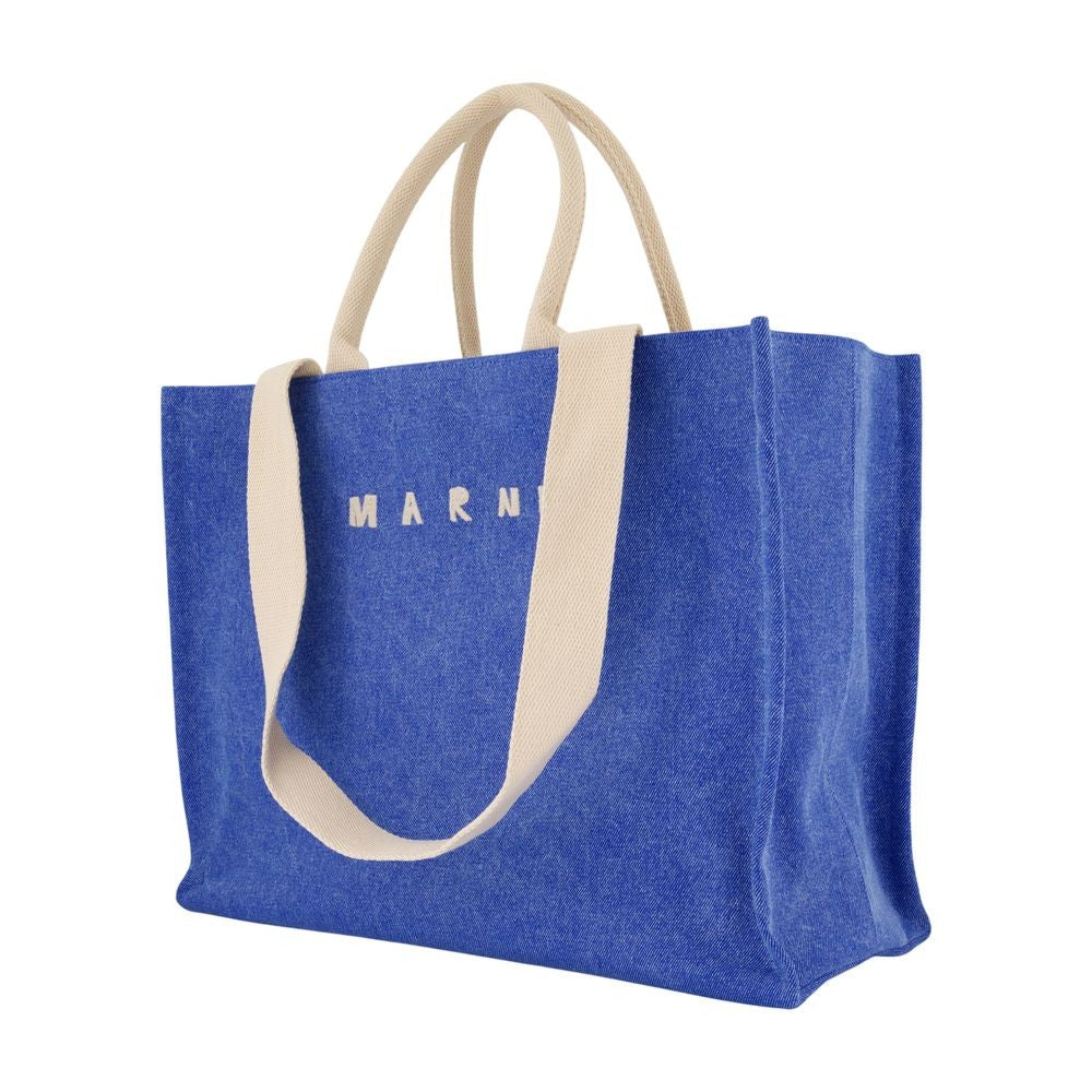 Marni Large Shopper Bag - Cotton - Blue