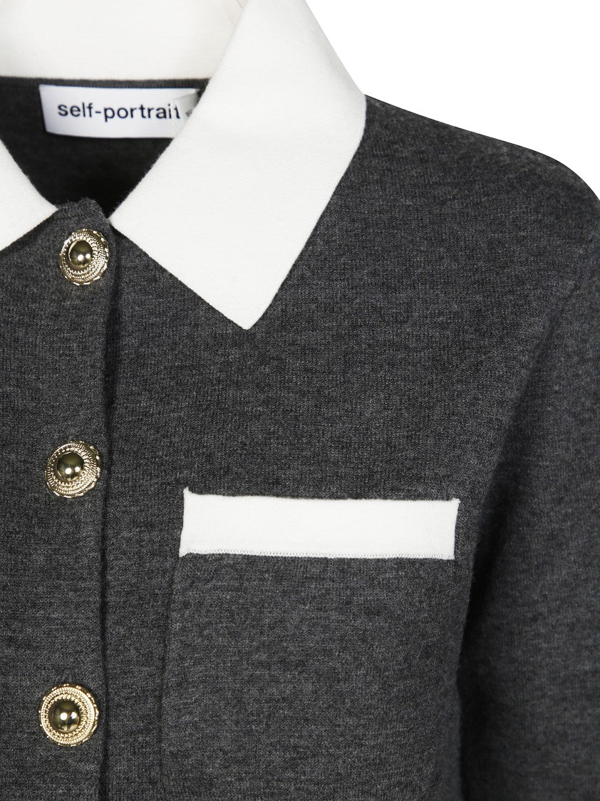 Self-Portrait Plain Knit Cardigan