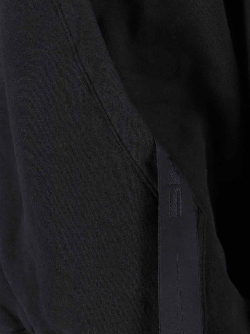 Drkshdw By Rick Owens Relaxed Fit Black Zip-Up Hoodie With Extended Fabric Detail