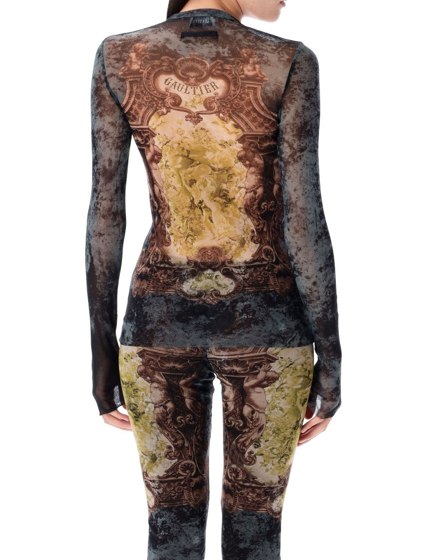Jean Paul Gaultier Medallion Mesh Ls Top