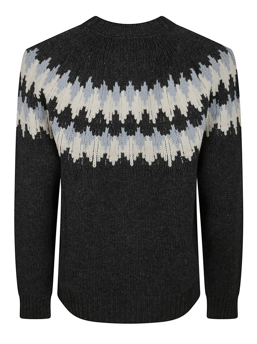 Alanui Regular Fit Multicolour Geometric Knit Sweater