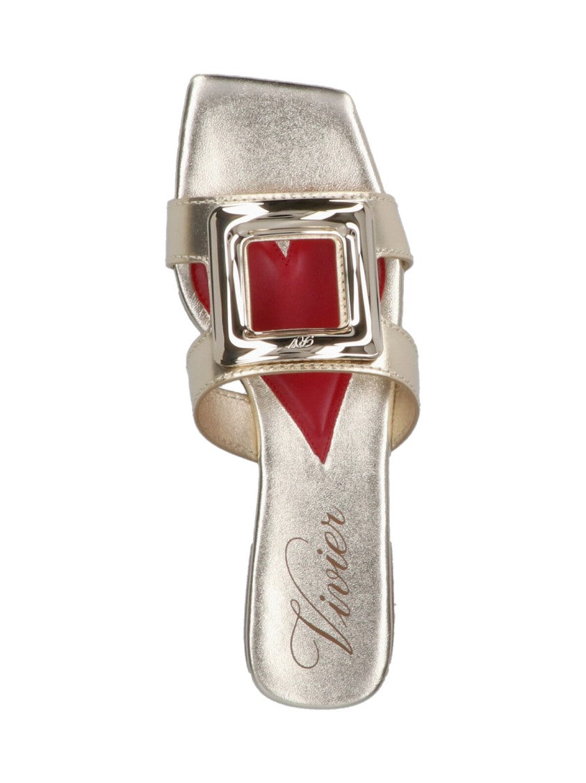 Roger Vivier Squared Toe Slide Sandals