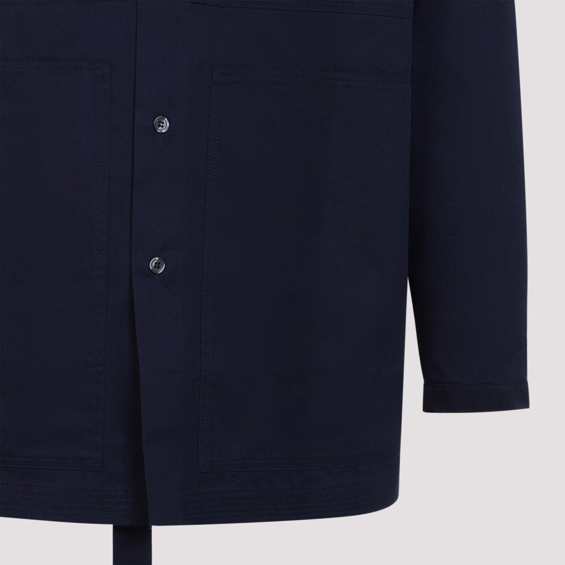 Mordecai Blue Shirt With Classic Collar And Contrasting Back Stripes