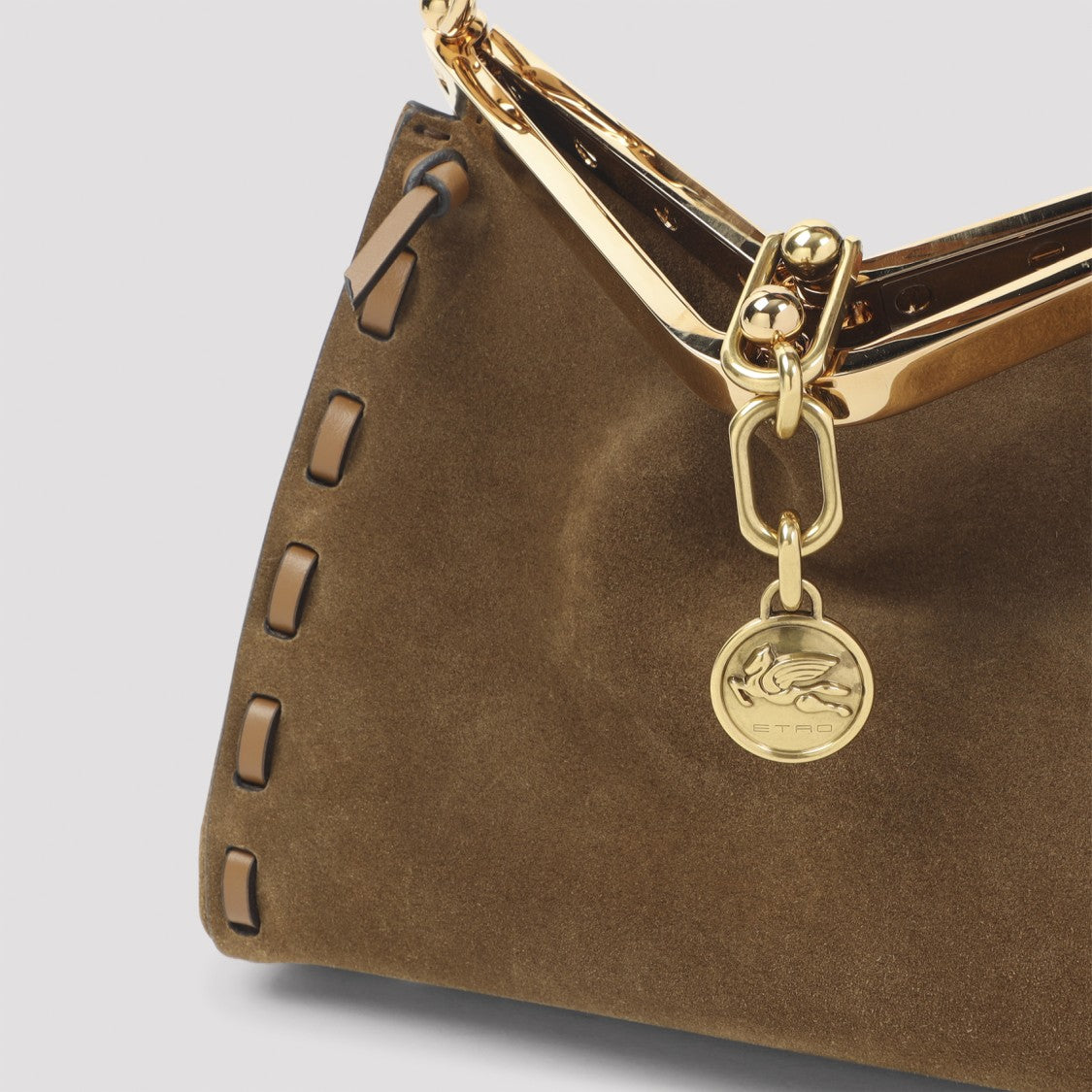 Etro Structured Suede Leather Shoulder Bag