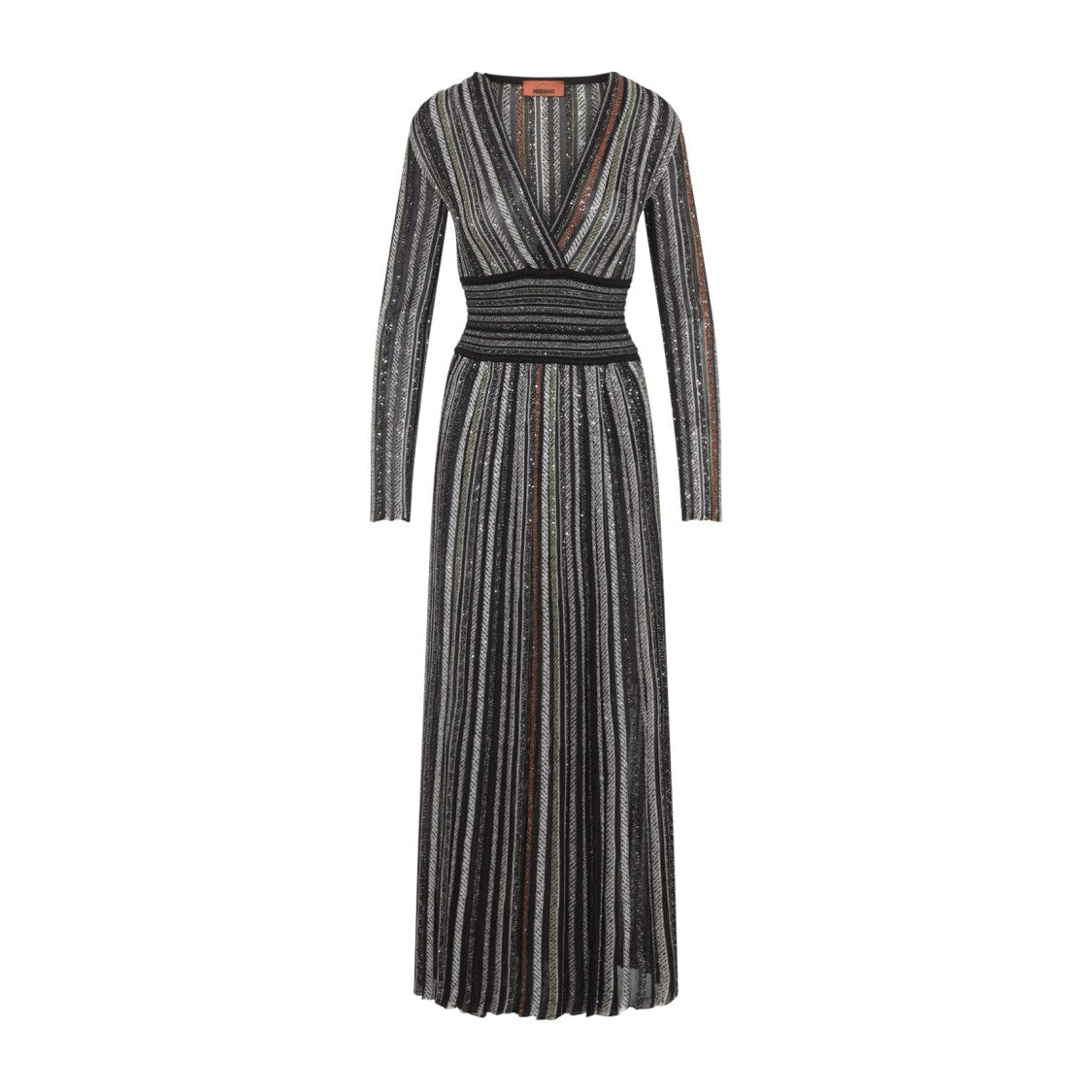 Missoni Brown Vertical Stripe Maxi Dress