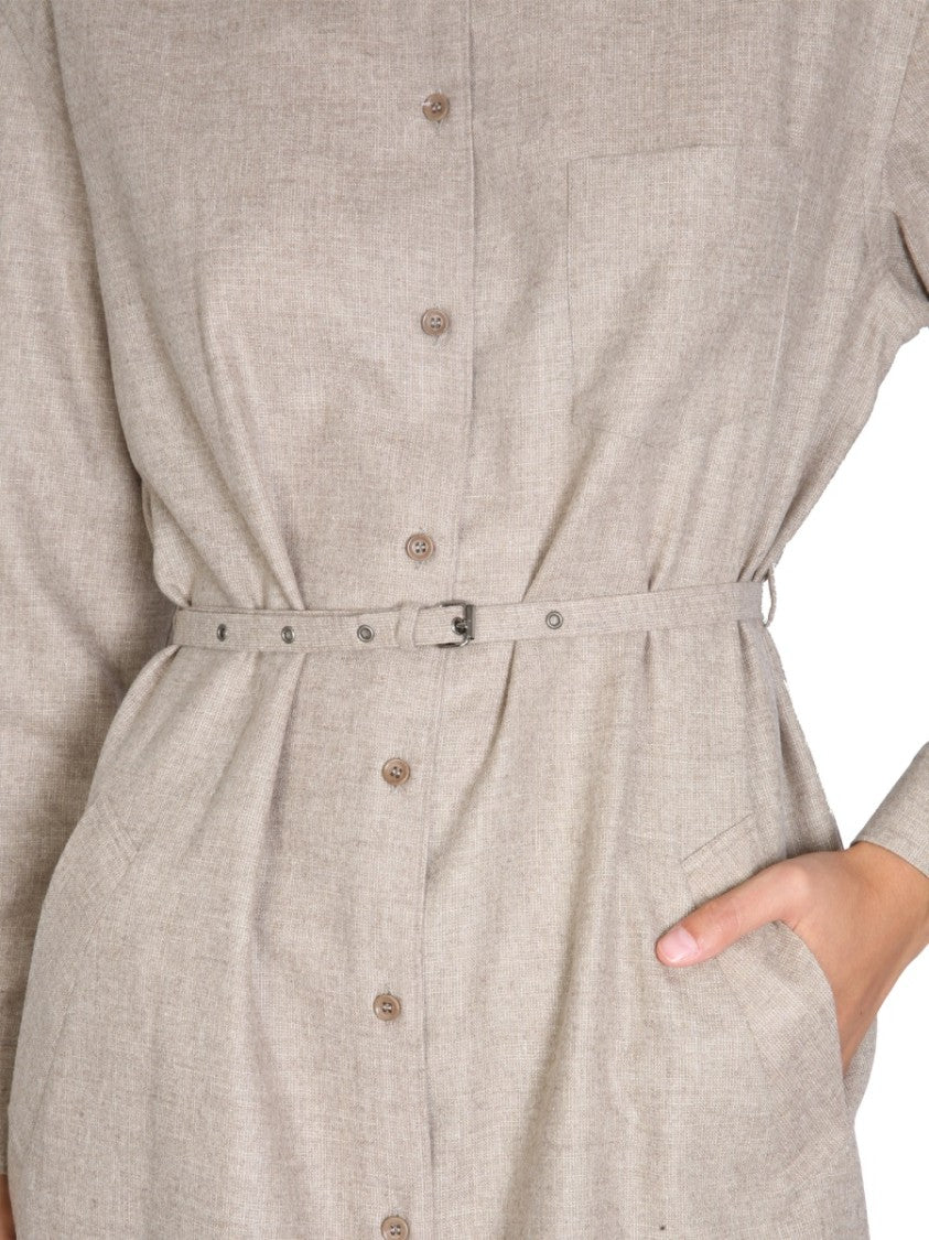 Aspesi Classic Collar Midi Shirt Dress