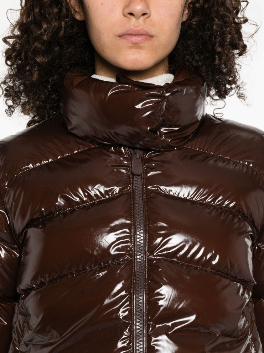 Pinko Glossy Puffer Jacket With High Collar