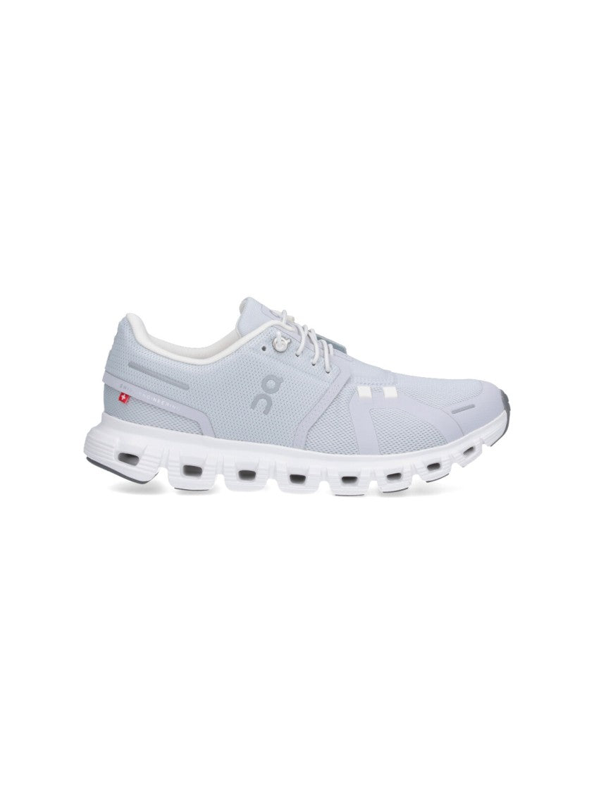 On Breathable Grey Sneakers With Textured Rubber Sole