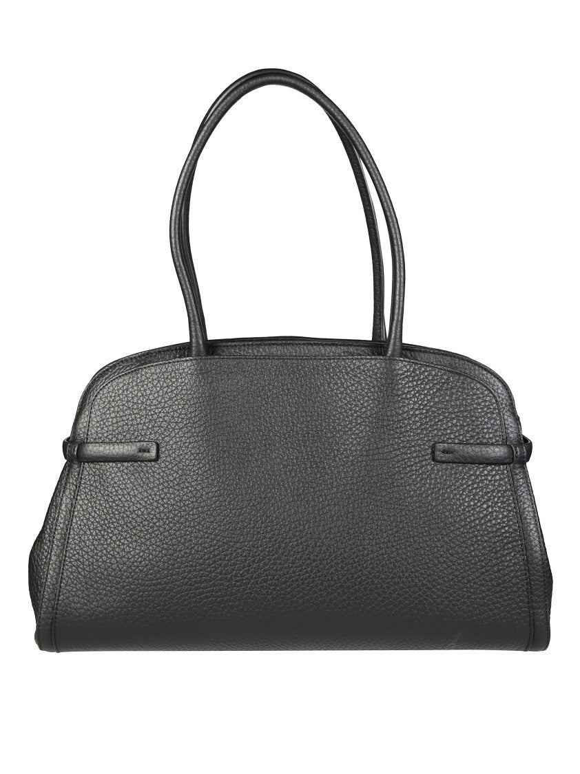Orciani Textured Leather Handbag With Detachable Strap
