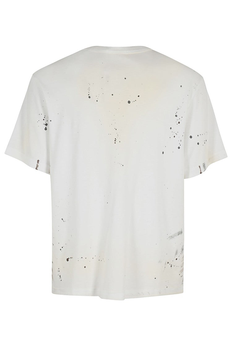 Helmut Lang Hand-Painted White Cotton T-Shirt