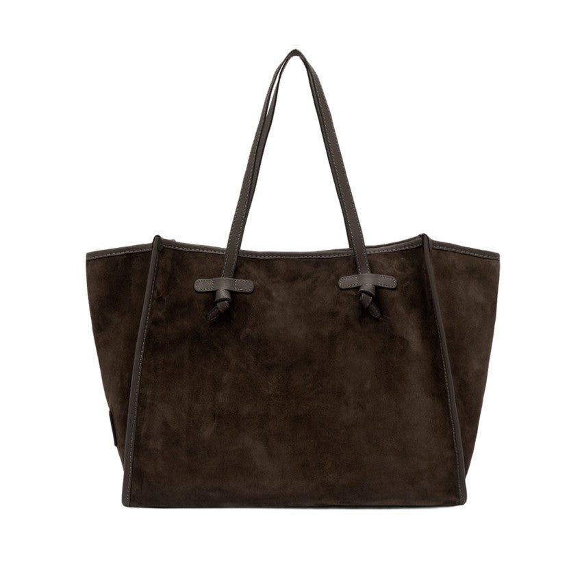 Marcella Suede Tote Bag With Leather Handles