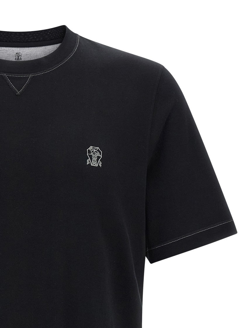 Brunello Cucinelli Logo Embroidery T-Shirt