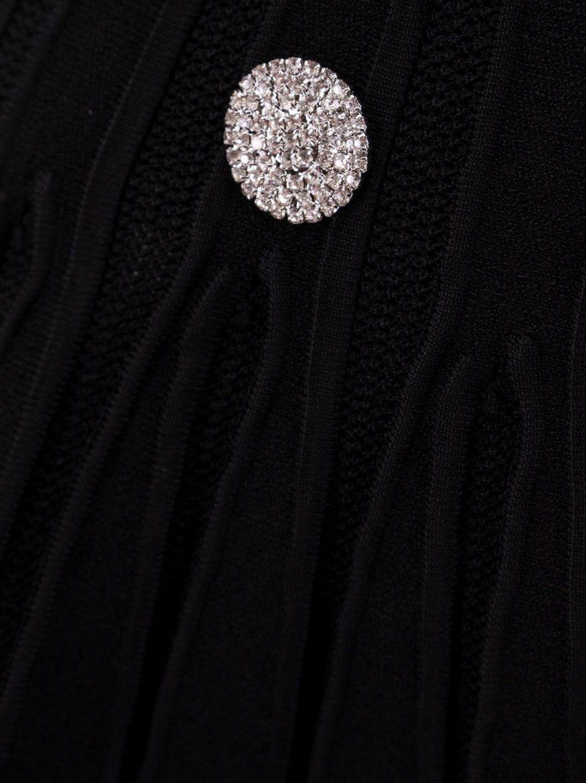 Balmain Ribbed Knit Short Flare Skirt