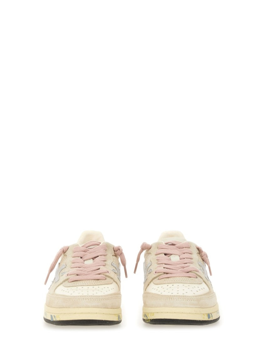 Premiata Low-Top Sneakers With Lamb And Calf Leather Accents