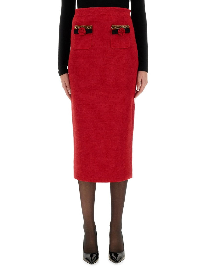 Self-Portrait Knitted Midi Skirt