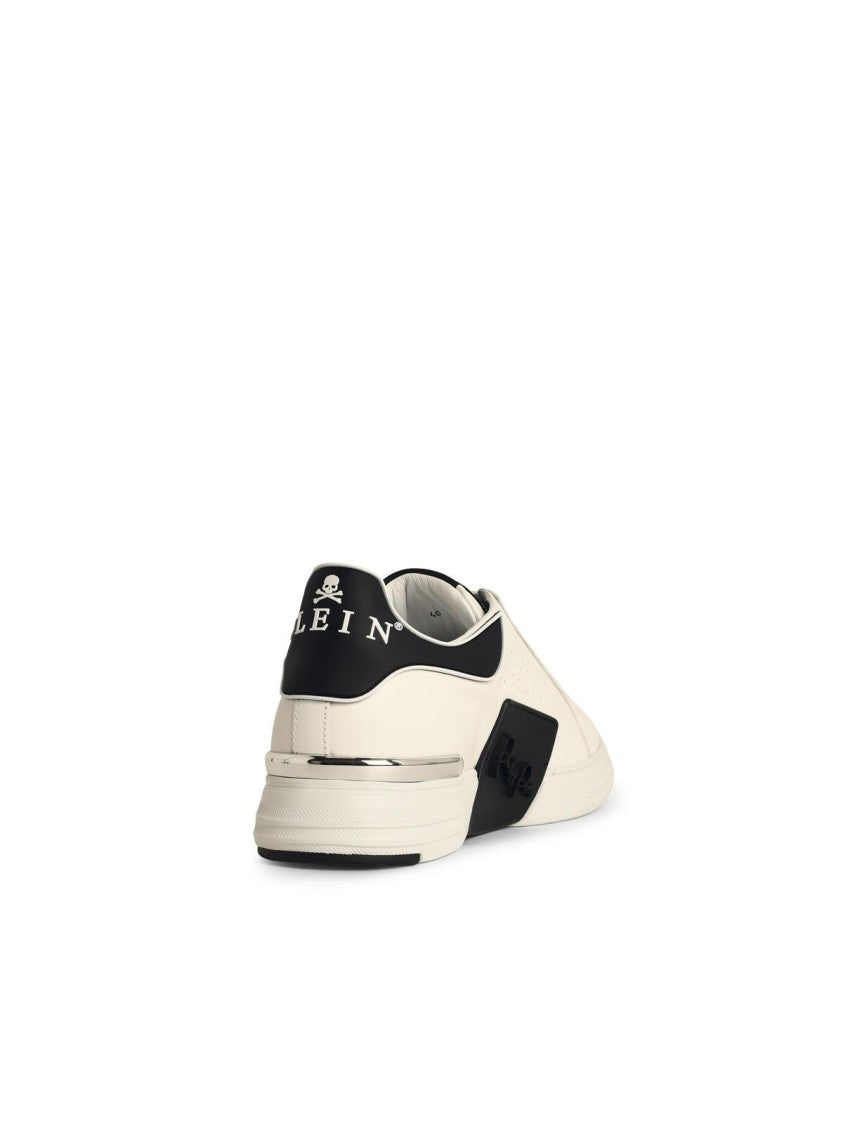 Philipp Plein Lo-Top Phantom' White Leather Sneakers