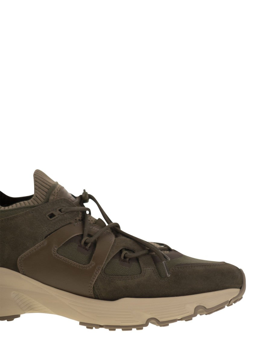 Tod's Leather And Technical Fabric Sneakers