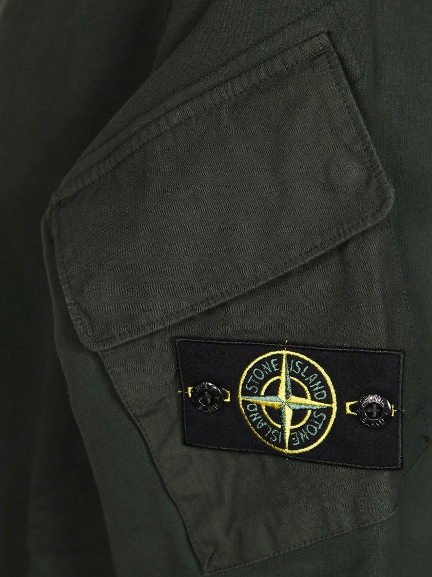 Stone Island Crew Neck Sweatshirt With Sleeve Patch