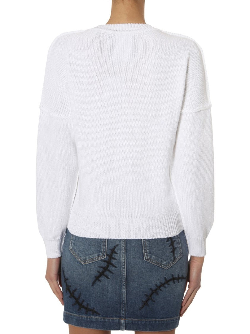 Moschino Graphic Face Round Neck Sweater