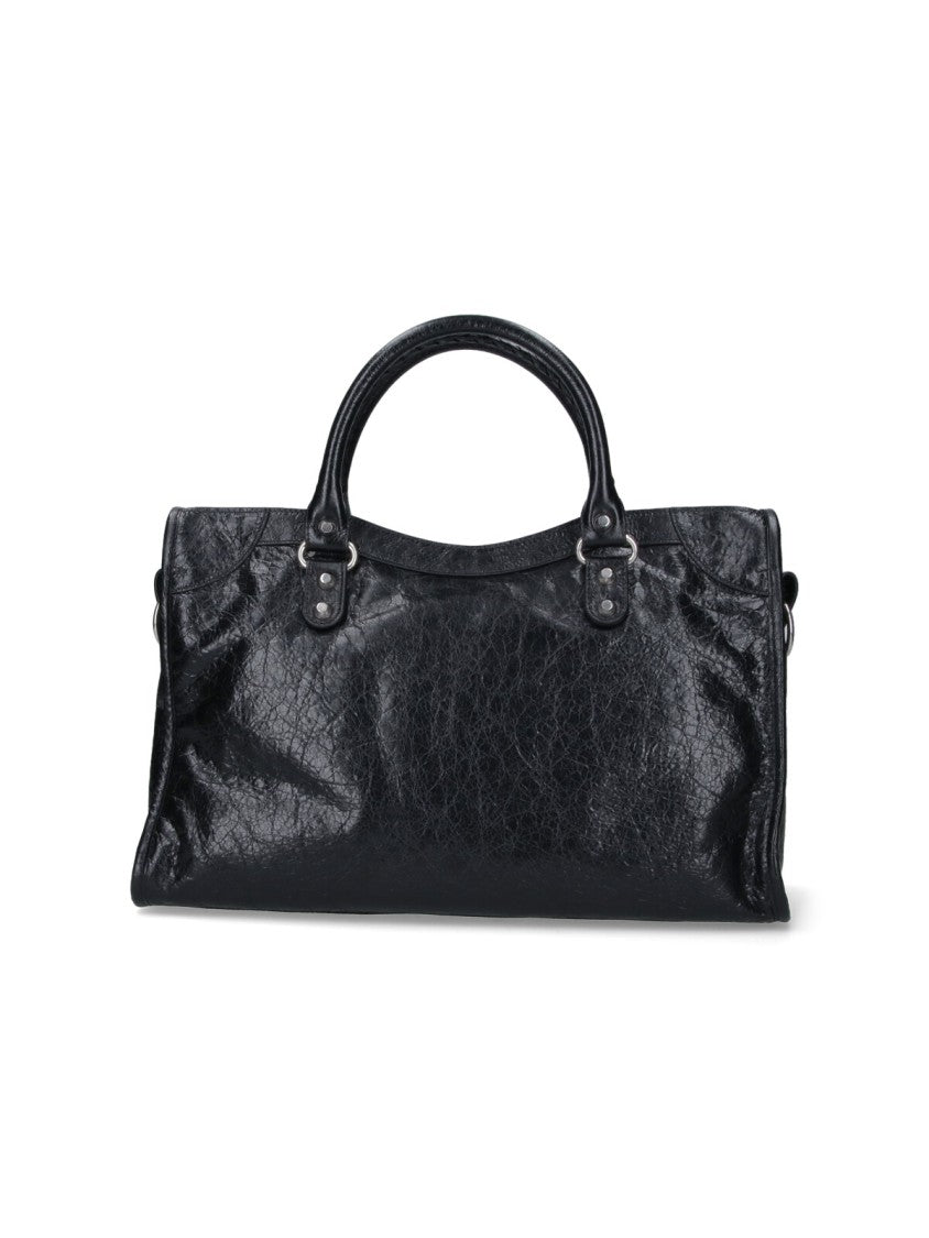 Balenciaga Structured Black Bag With Smooth Finish