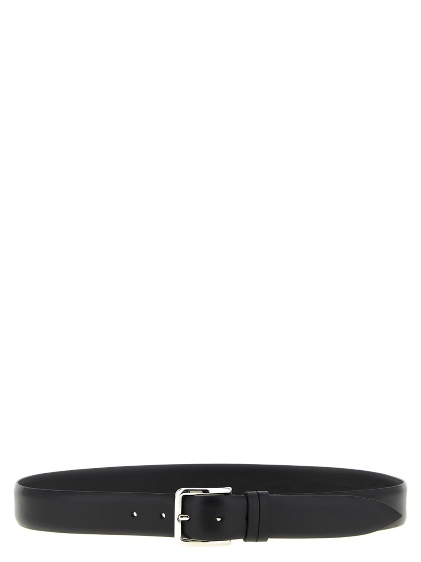 Zerbini Claudio Polished Metal Buckle Leather Belt