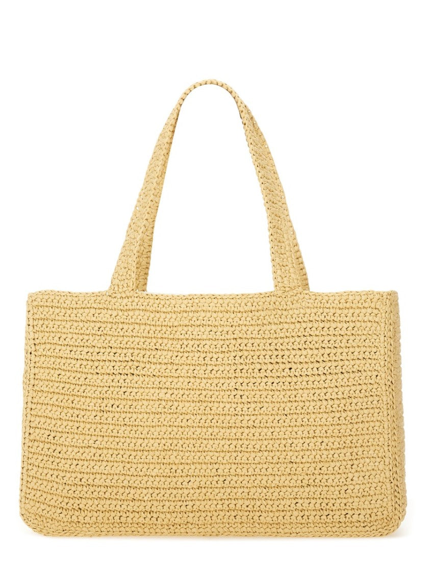 Valentino Garavani "Viva Superstar" Large Raffia Shopping Bag