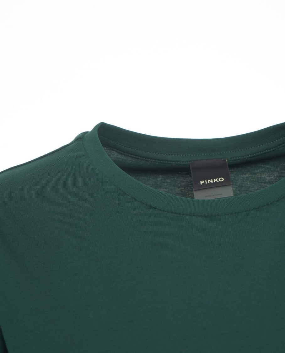 Pinko Crew Neck T-Shirt With Love Swallows Appliqué