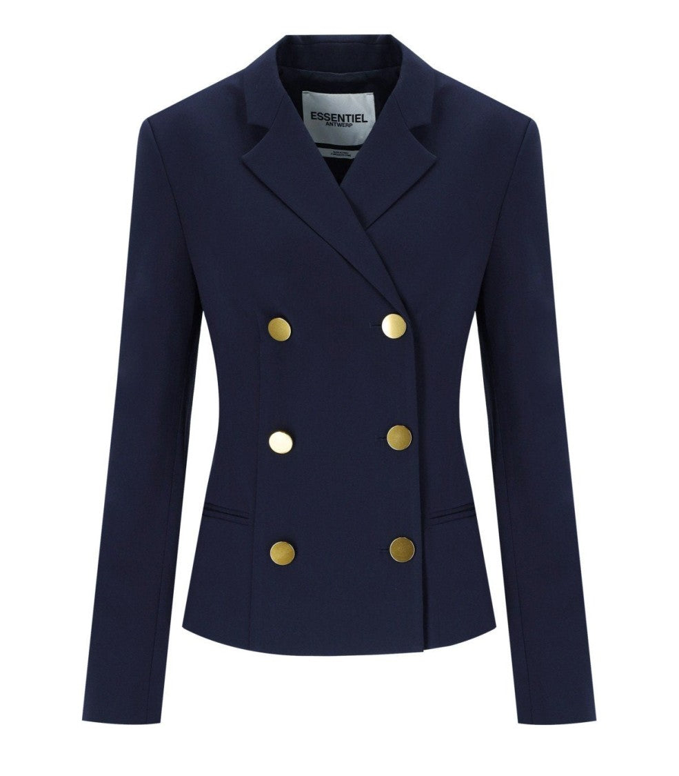 Essentiel Antwerp Irtha Navy Blue Double-Breasted Blazer