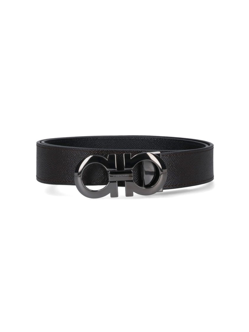 Ferragamo Reversible "Gancini" Belt – Brown/Black
