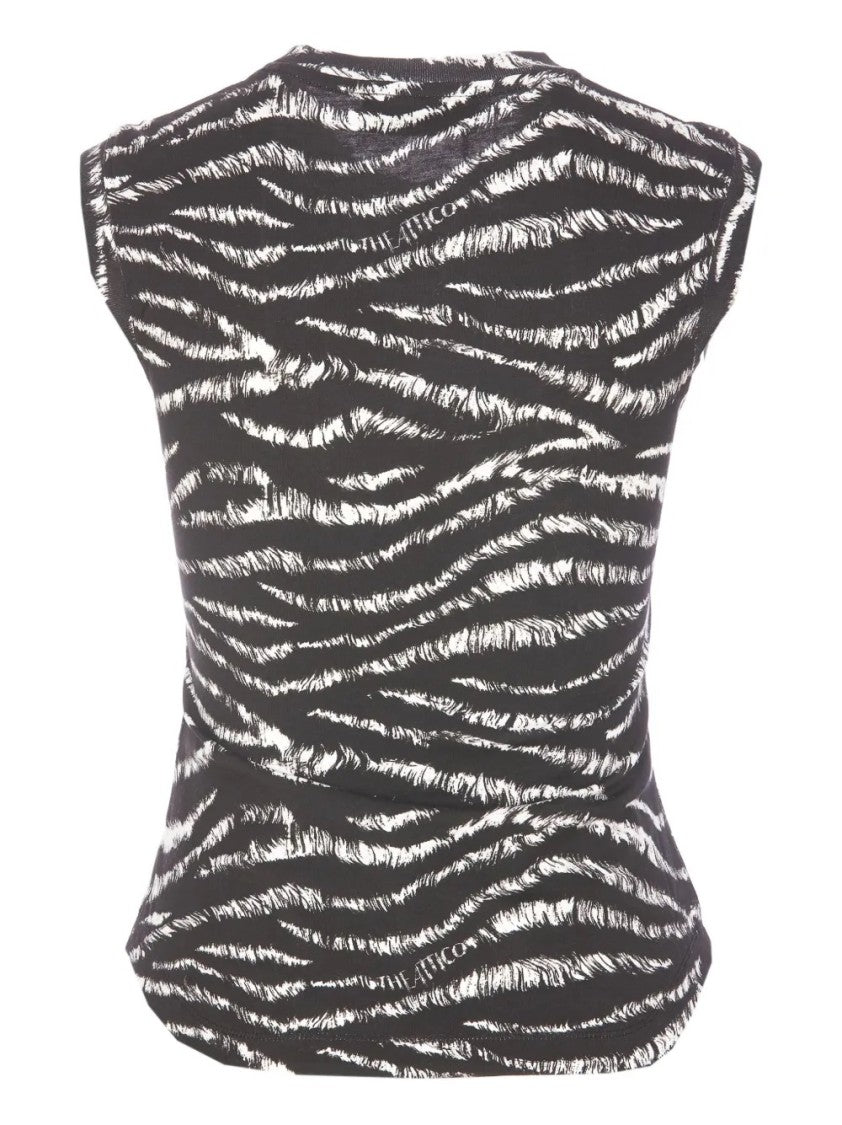 The Attico Zebra Print Tank Top