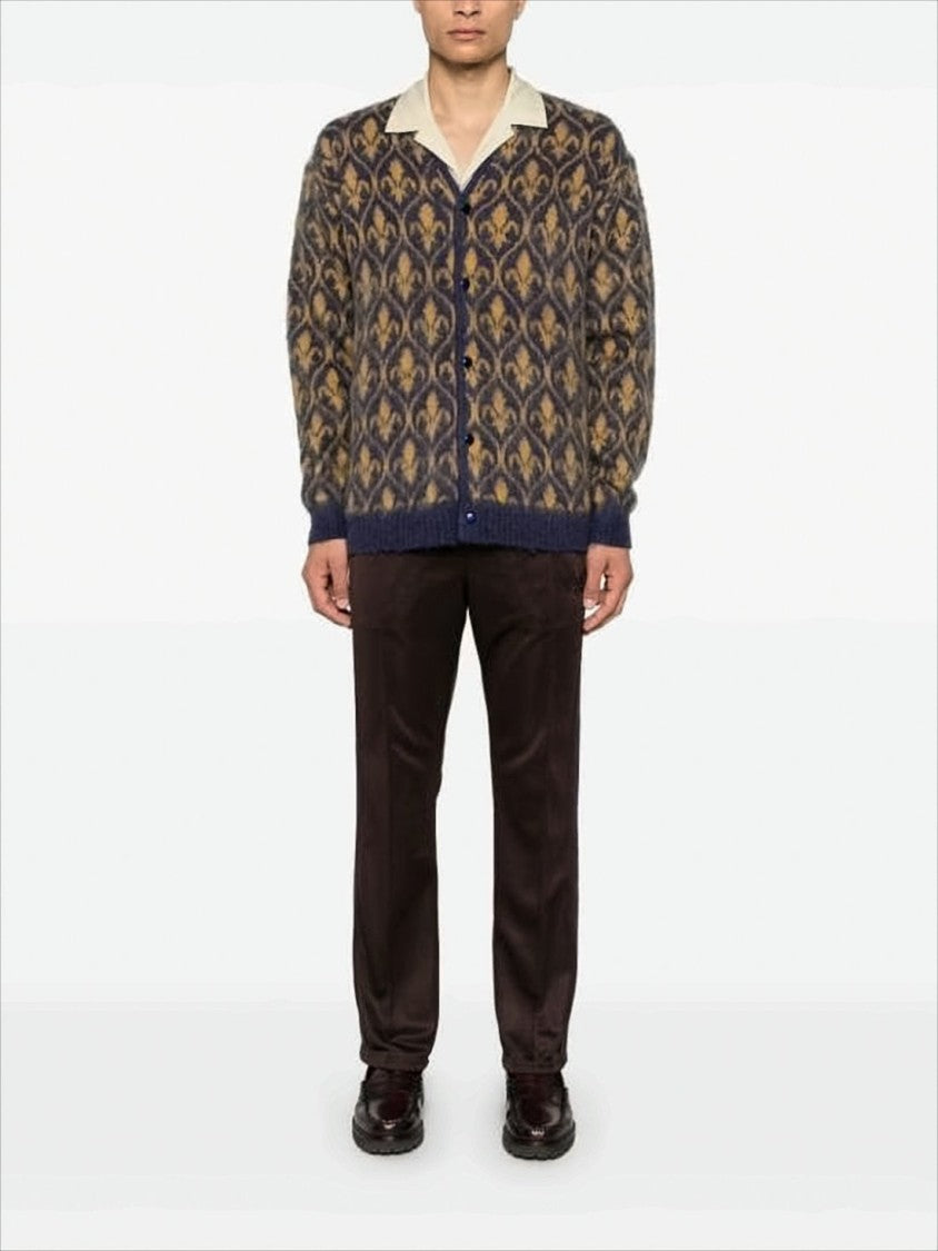 Needles Luxurious Mohair Blend Cardigan With Ornate Motif