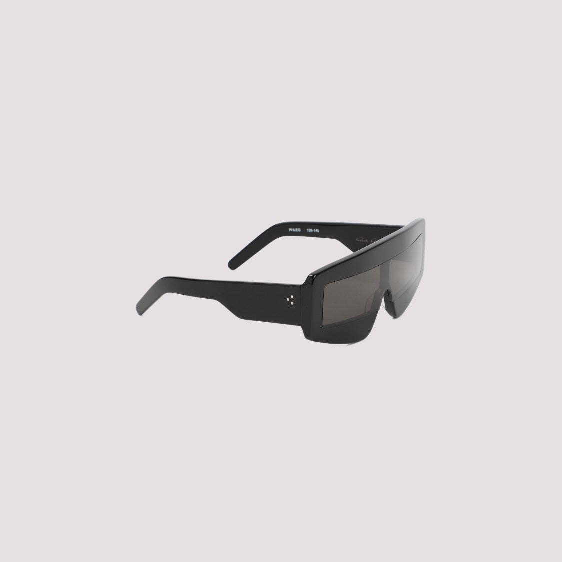 Rick Owens Shield-Shaped Black Acetate Sunglasses