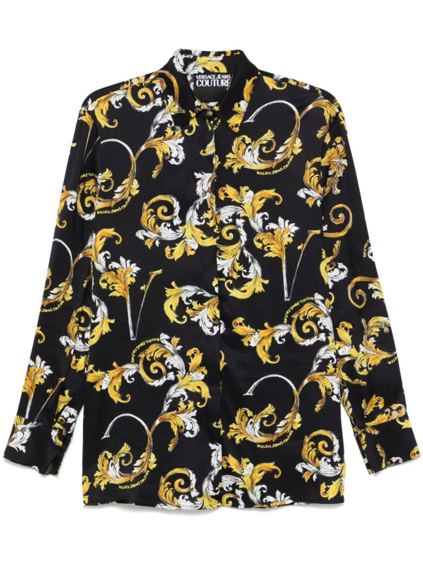 Versace Jeans Couture Black Button-Down Shirt With Classic Collar