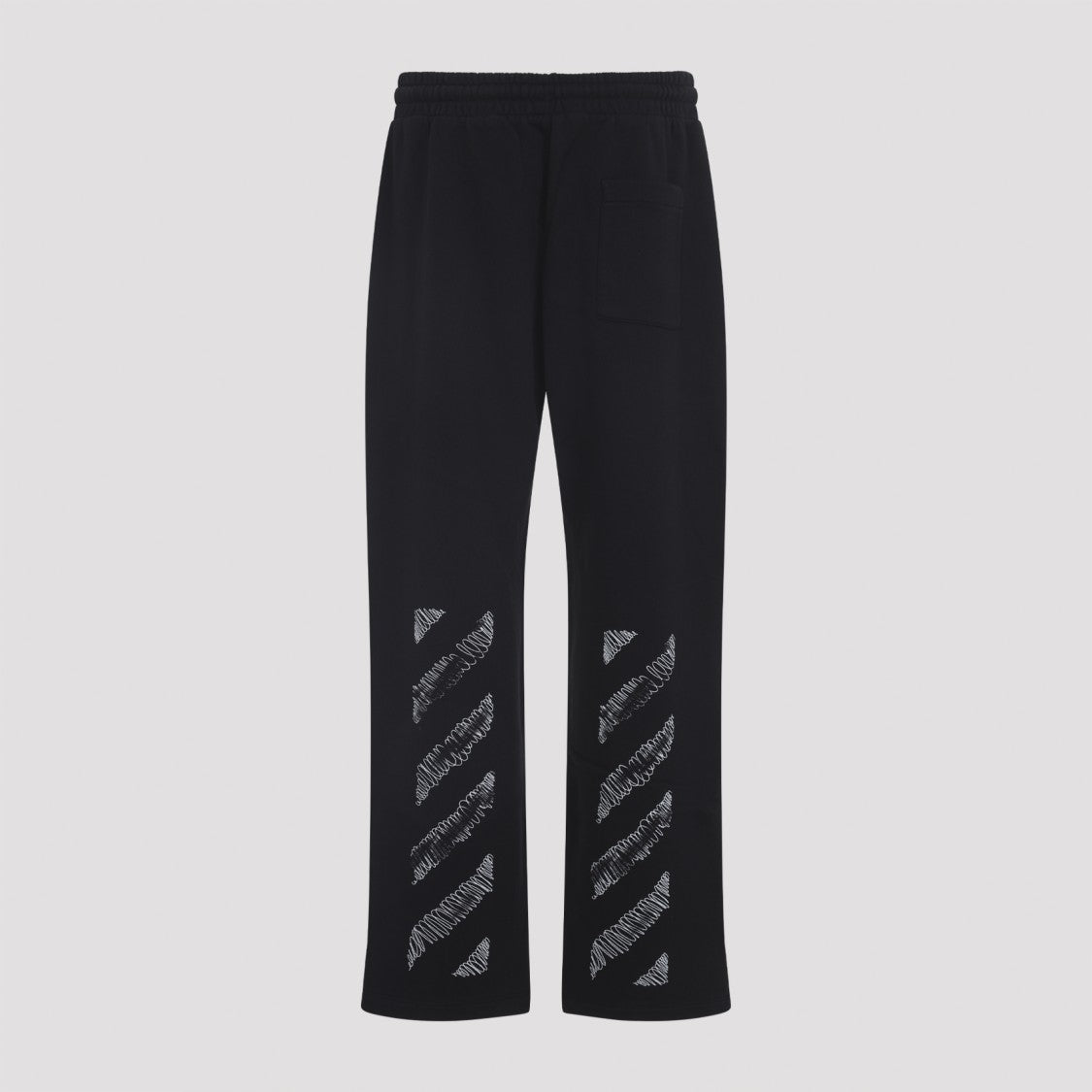 Off-White Relaxed Fit Black Trousers With Adjustable Waistband