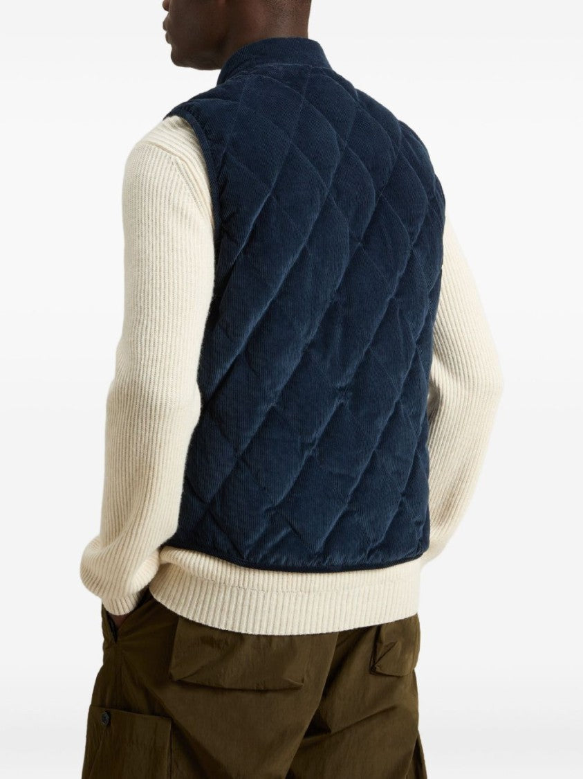 Woolrich Quilted Corduroy Jacket With Stand Collar
