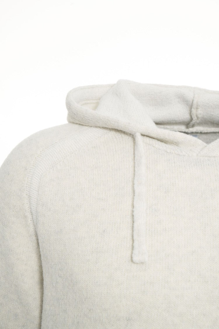 C.P. Company Knit Hoodie With Drawstring Hood And Urban Logo Patch
