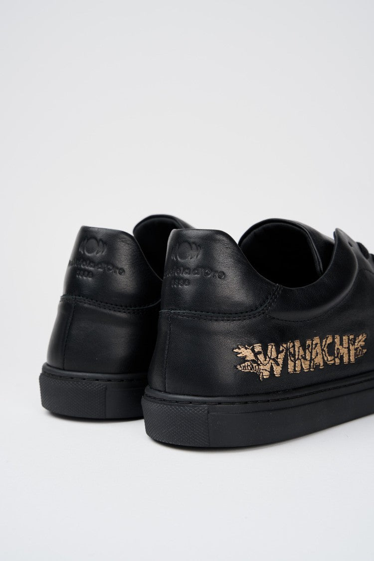 Pantofola D'oro Foro Italico Winachi Black Leather Sneakers