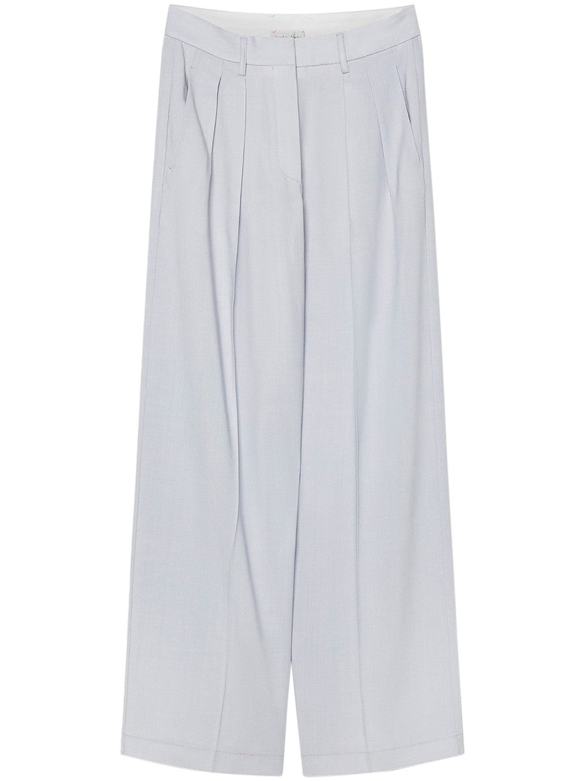 Forte Forte Sartorial Wide-Leg Trousers In Wool Viscose Twill