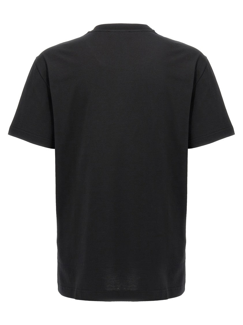 Dolce & Gabbana Cotton T-Shirt With Contrasting Logo Embroidery And Crew Neckline