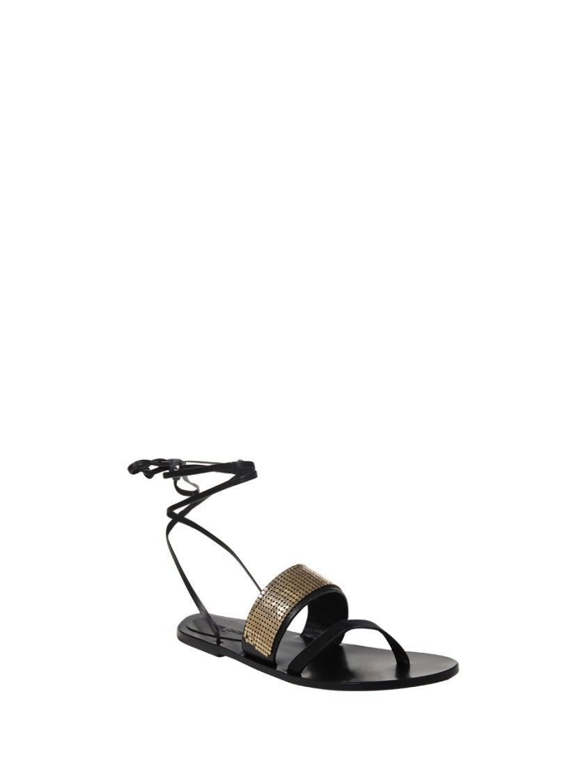 Kate Cate Ayda Crystal Laced Flat Sandal