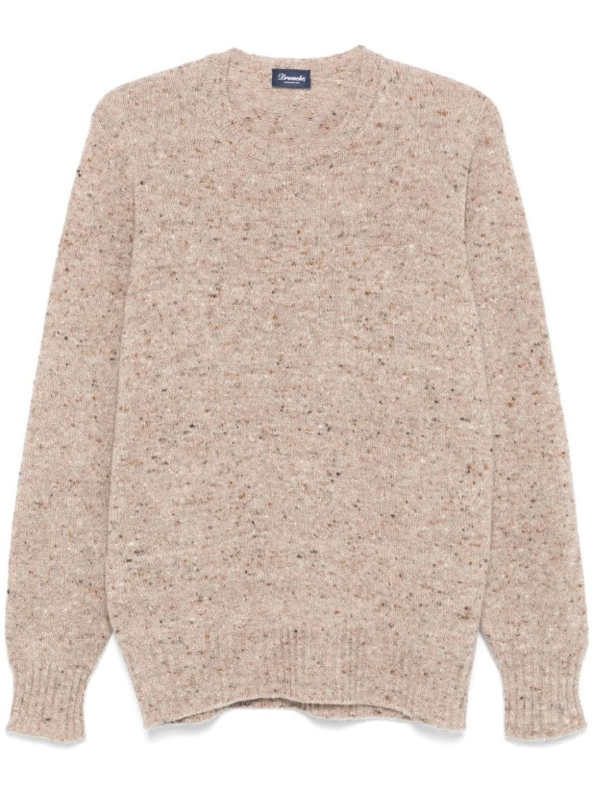 Drumohr Sand Beige Long Sleeve Crew Neck Sweater