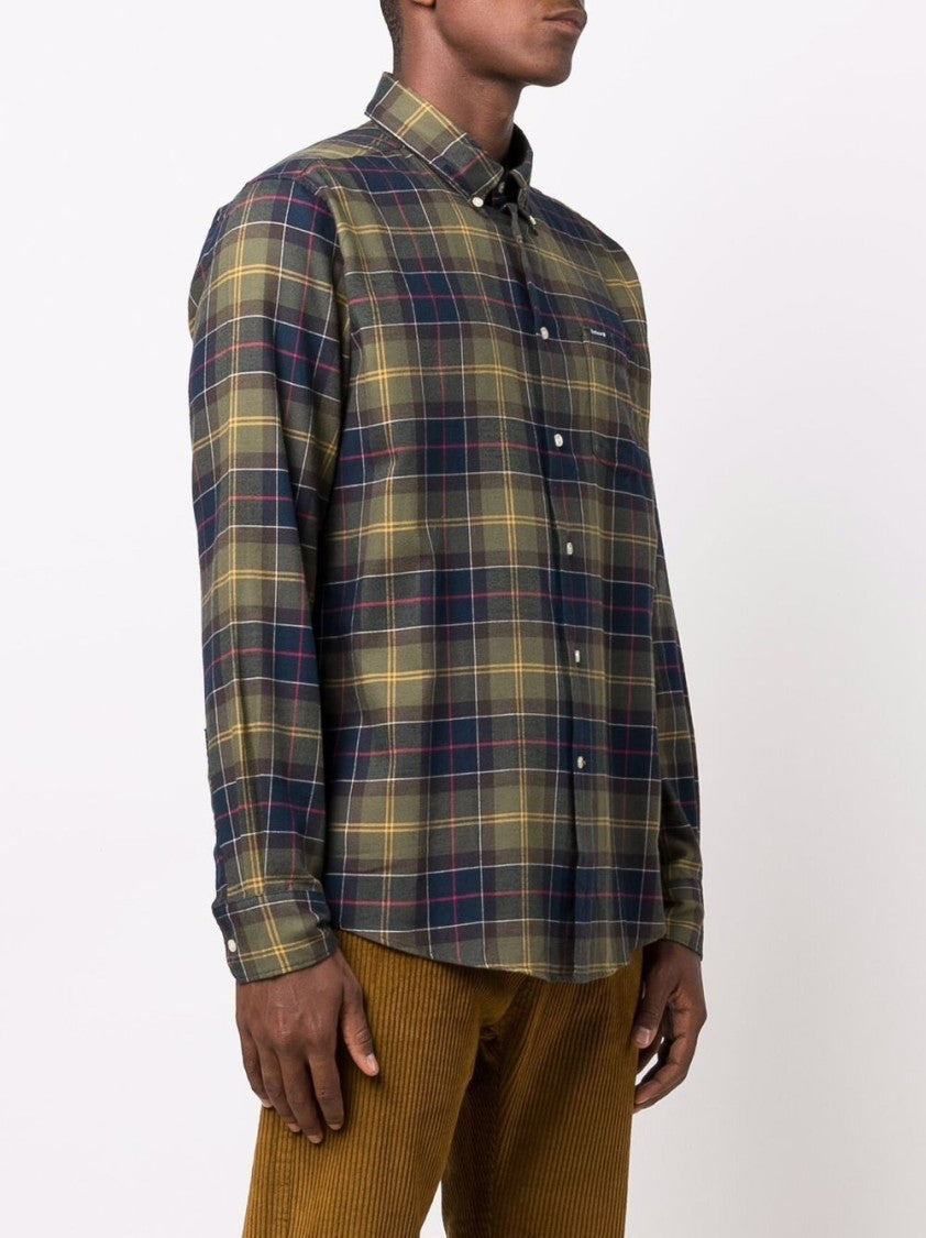 Barbour Green And Blue Tartan Flannel Shirt