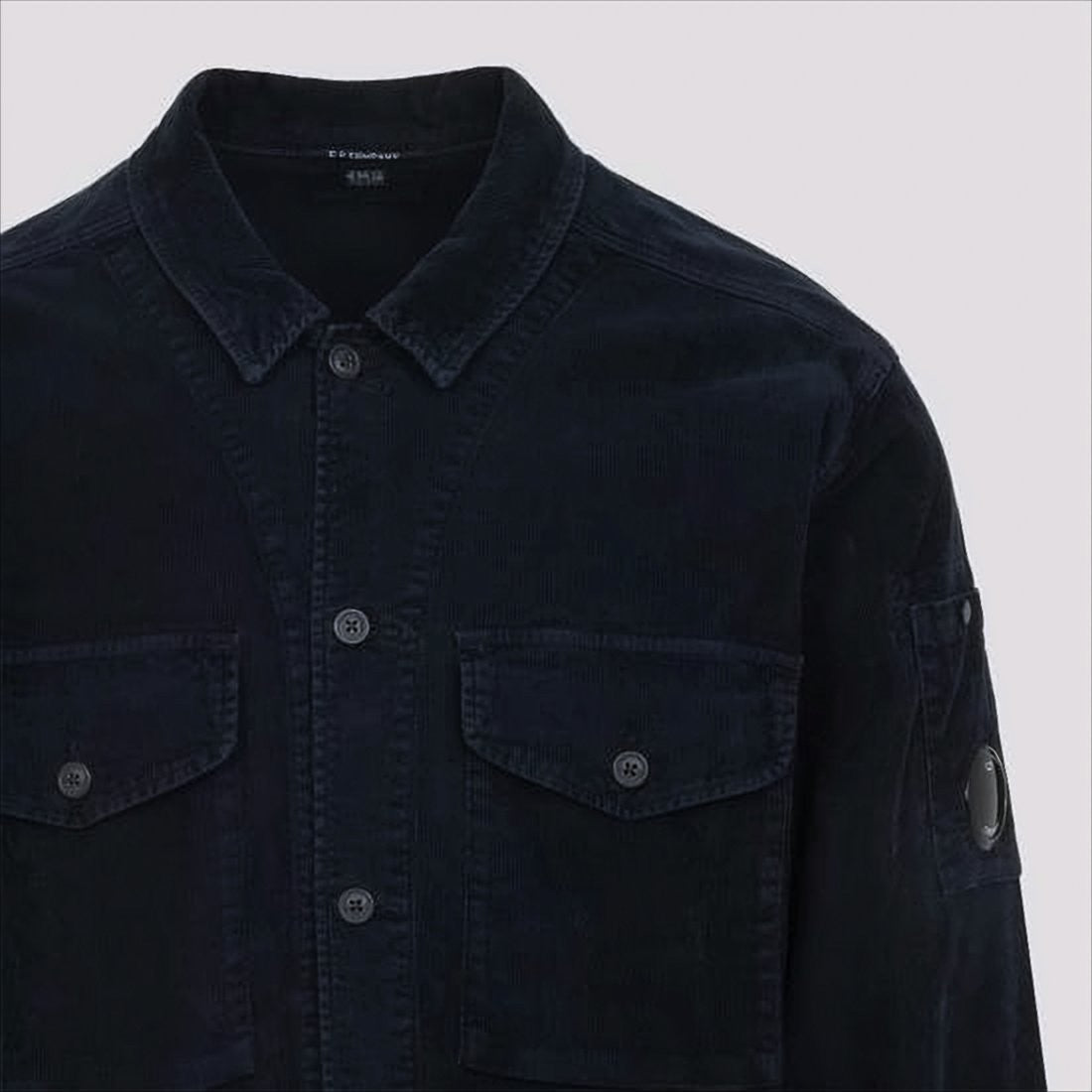 C.P. Company Classic Black Shirt-Style Jacket With Structured Collar And Flap Pockets