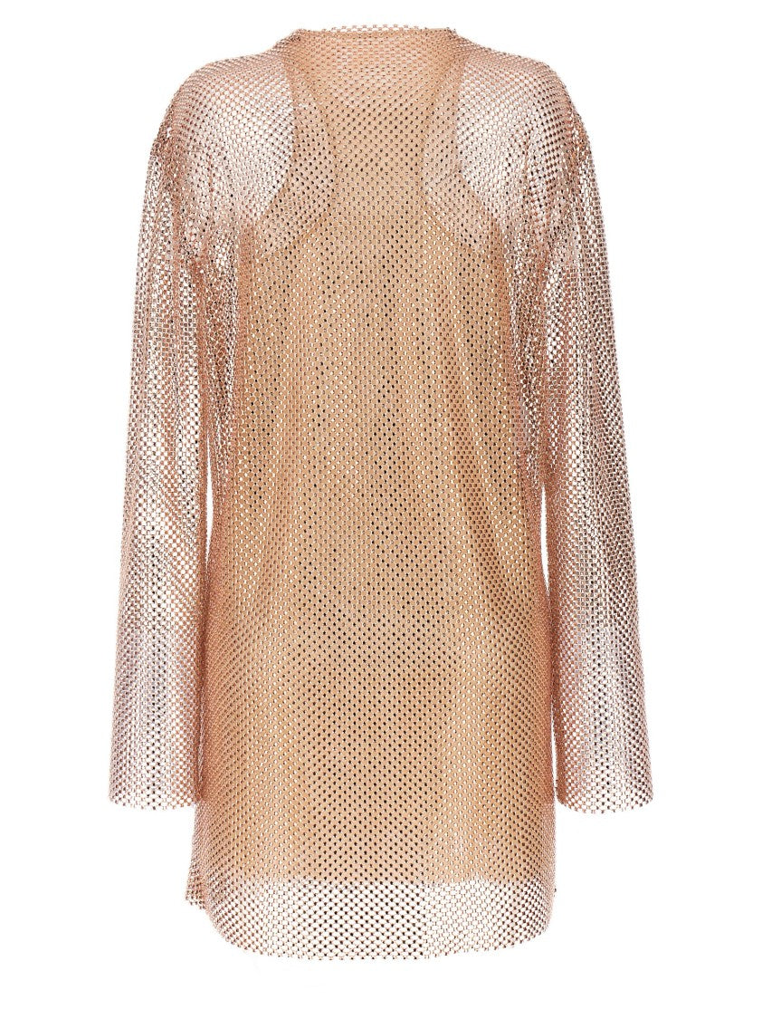Philosophy Di Lorenzo Serafini Rhinestone-Embellished Mesh Dress With Matching Petticoat