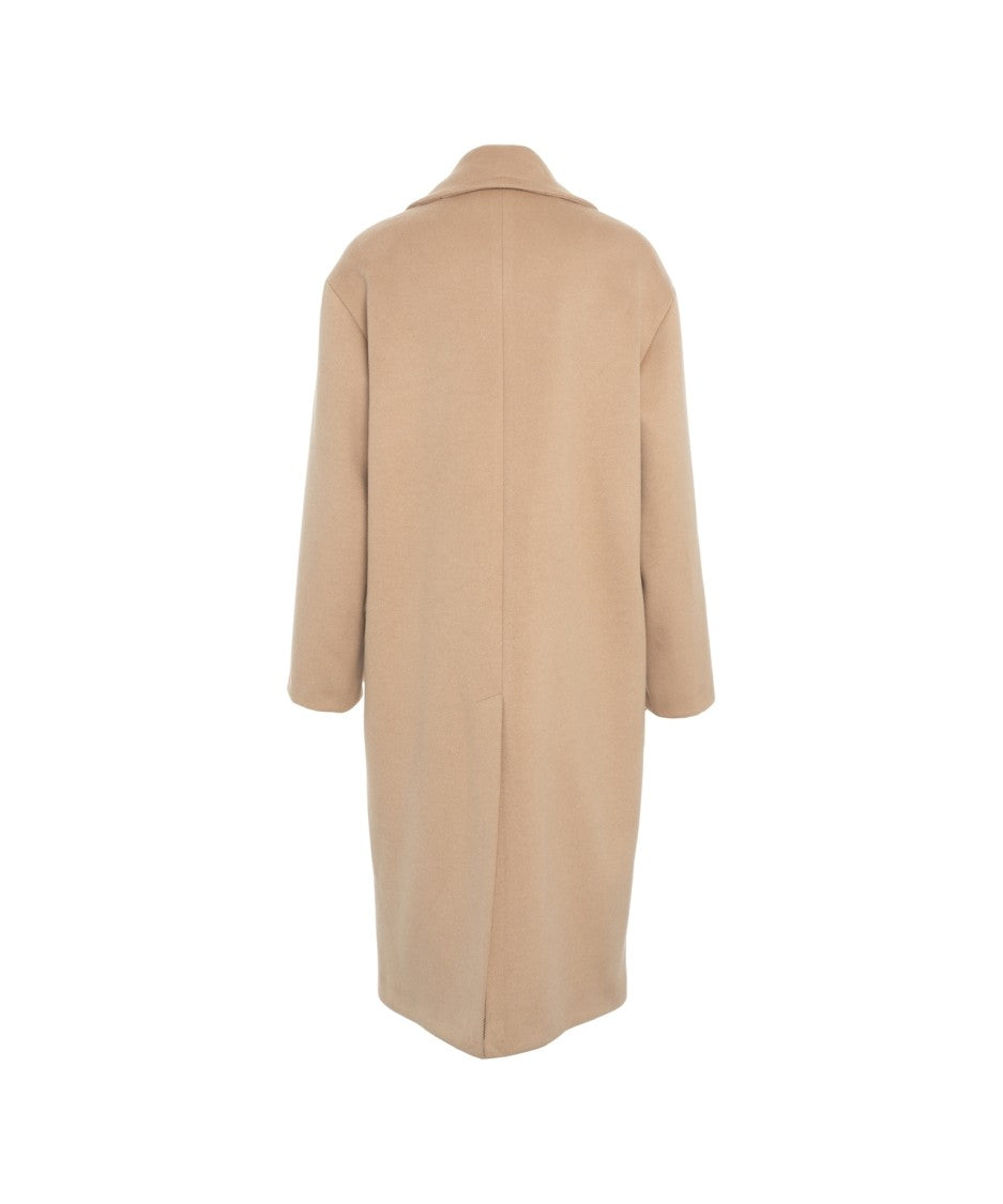Kaos Classic Beige Coat With Peak Lapels